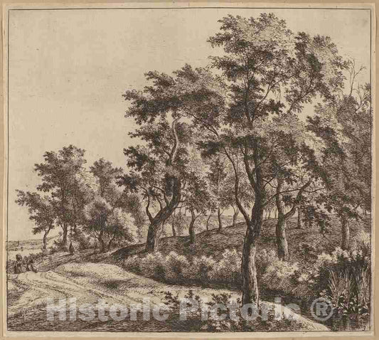 Art Print : Jan Hackaert, Landscape with a Stream - Vintage Wall Art