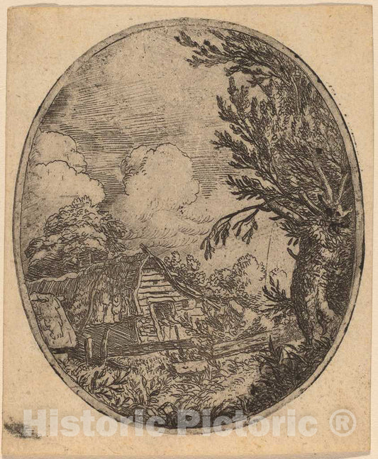 Art Print : Allart Van Everdingen, Hamlet Between The Trees, c.1651 - Vintage Wall Art