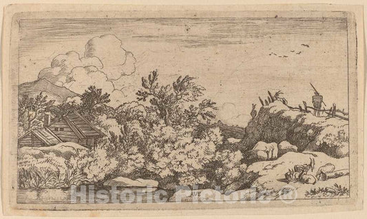 Art Print : Allart Van Everdingen, Goat Herd on a Hill, c.1651 - Vintage Wall Art
