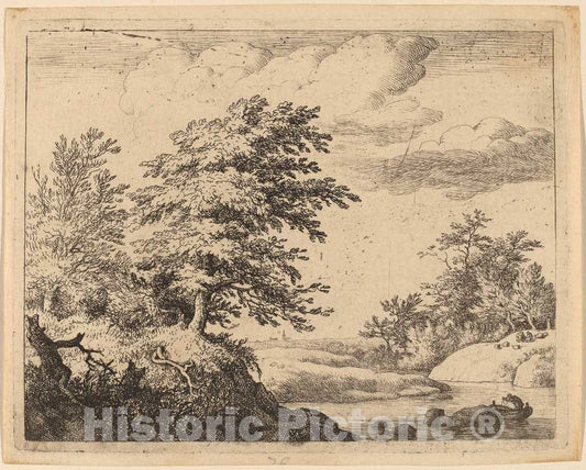 Art Print : Allart Van Everdingen, Winding River, c.1651 - Vintage Wall Art