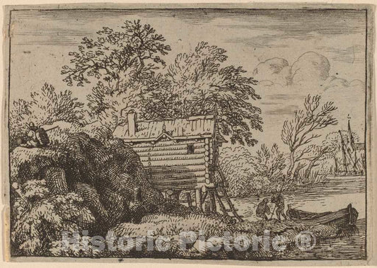 Art Print : Allart Van Everdingen, Fisherman's Hut, c.1651 - Vintage Wall Art