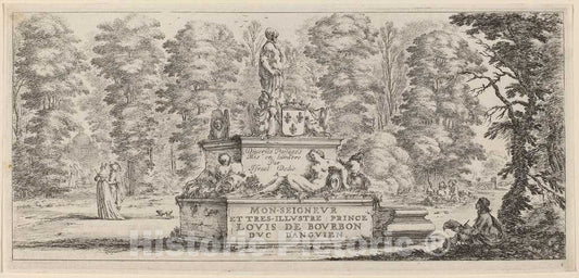 Art Print : Stefano Della Bella, Title Page for Divers paysages, in or Before 1647 - Vintage Wall Art