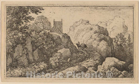 Art Print : Allart Van Everdingen, Cart in a Narrow Pass, c.1651 - Vintage Wall Art