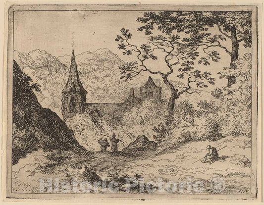 Art Print : Allart Van Everdingen, The Steeple, c.1651 - Vintage Wall Art