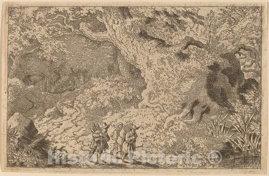 Art Print : Allart Van Everdingen, A Thick Forest, c.1651 - Vintage Wall Art