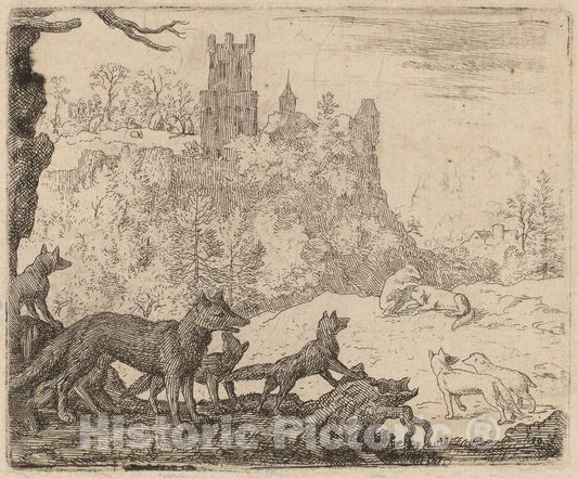 Art Print : Allart Van Everdingen, Reynard Departs with The Badger, c.1651 - Vintage Wall Art