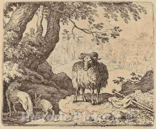 Art Print : Allart Van Everdingen, Reynard Returns Home, Accompanied by The Ram and The Rabbit, c.1651 - Vintage Wall Art
