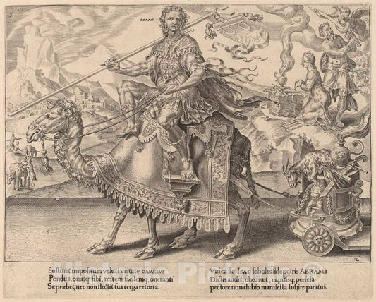 Art Print : Coornhert After Heemskerck, The Triumph of Isaac, 1559 - Vintage Wall Art