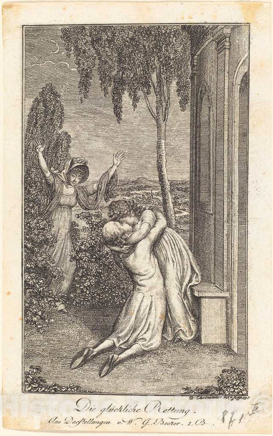 Art Print : Daniel Nikolaus Chodowiecki, The Fortunate Rescue, 1791 - Vintage Wall Art