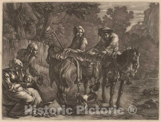 Art Print : Jan Van Huchtenburgh, Robbers on Horseback - Vintage Wall Art