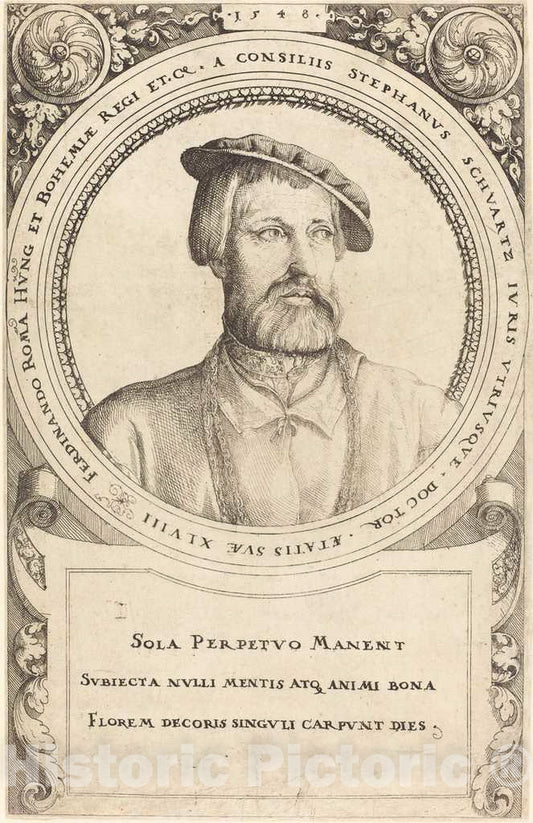 Art Print : Augustin Hirschvogel, Doctor Stephen Schwartz, 1548 - Vintage Wall Art