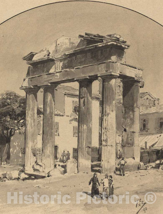 Art Print : Themistocles von Eckenbrecher, Old Market Gate, 1890 - Vintage Wall Art