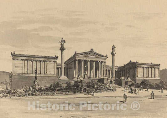 Art Print : Themistocles von Eckenbrecher, Academy, 1890 - Vintage Wall Art