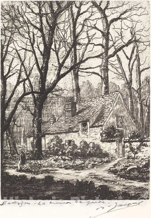Art Print : Maurice Jacque, Barbizon: La Maison de Garde - Vintage Wall Art