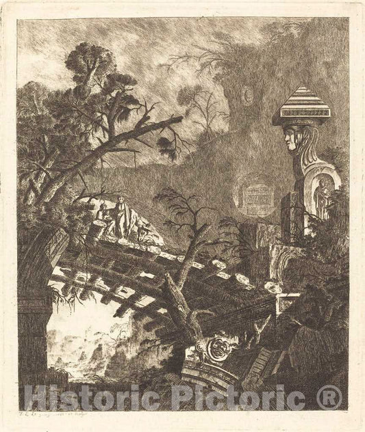 Art Print : Laurent Legeay, The Flight into Egypt, 1768 - Vintage Wall Art