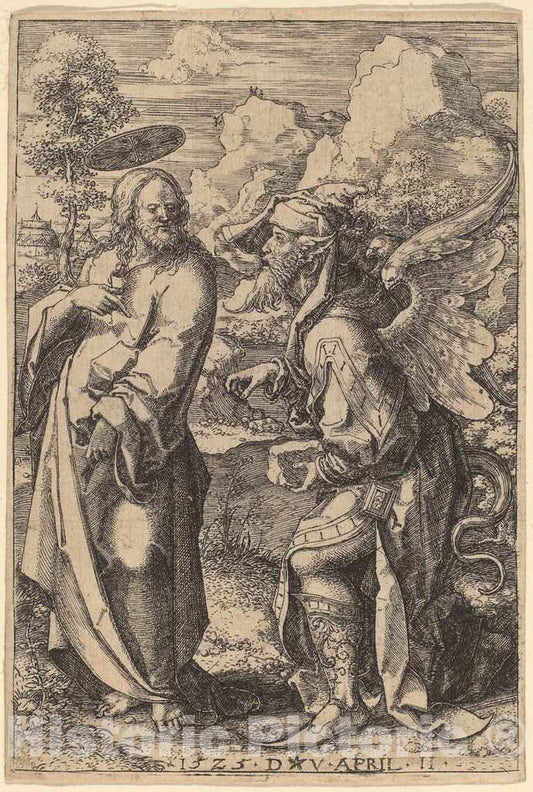 Art Print : Dirk Jacobsz Vellert, The Temptation of Christ, 1523 - Vintage Wall Art