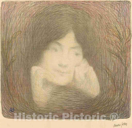 Art Print : Edmond Aman-Jean, Mlle MorÃ©no de la ComÃ©die-FranÃ§aise, 1897 - Vintage Wall Art
