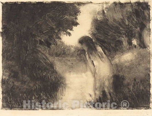 Art Print : Camille Pissarro, A Bather, 1894 - Vintage Wall Art