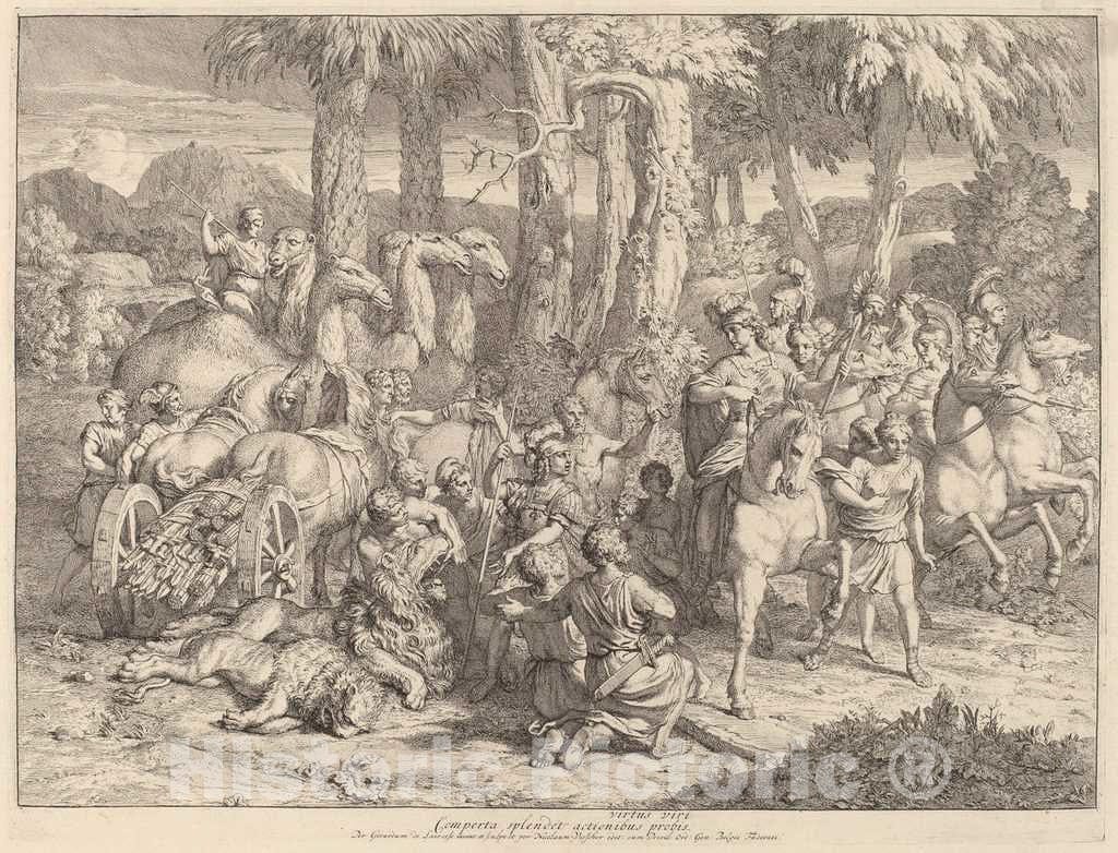 Art Print : Gerard de Lairesse, Semiramis on The Lion Hunt - Vintage Wall Art