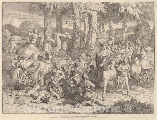 Art Print : Gerard de Lairesse, Semiramis on The Lion Hunt - Vintage Wall Art