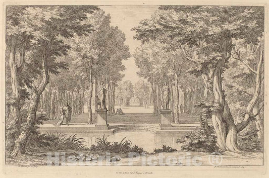 Art Print : Genoels II After Van der Meulen, The Two Statues - Vintage Wall Art