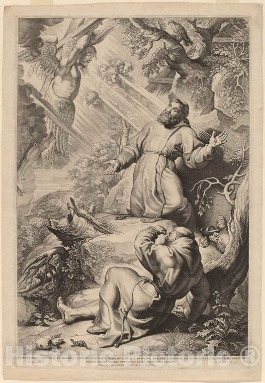 Art Print : Vorsterman After Rubens, Saint Francis Receiving The Stigmata - Vintage Wall Art