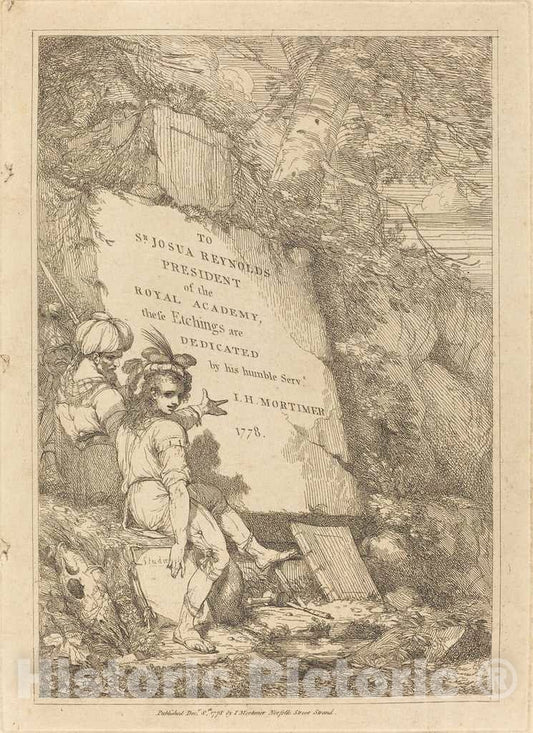 Art Print : John Hamilton Mortimer, Title Page, 1778 - Vintage Wall Art