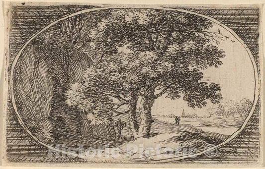 Art Print : Herman Van Swanevelt, The Tree with a Double Trunk - Vintage Wall Art
