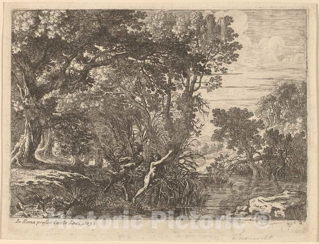 Art Print : Herman Van Swanevelt, Pan and Syrinx - Vintage Wall Art