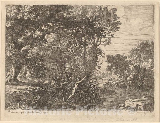 Art Print : Herman Van Swanevelt, Pan and Syrinx - Vintage Wall Art