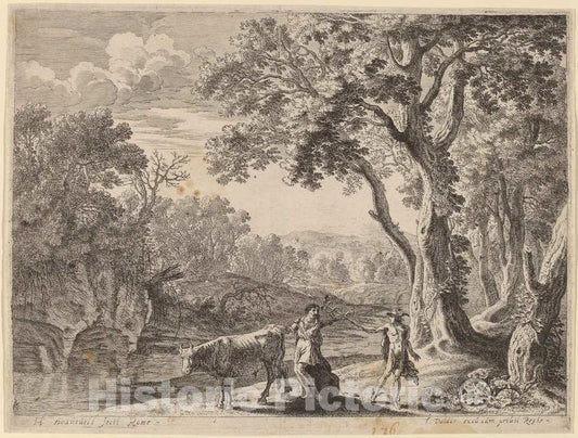 Art Print : Herman Van Swanevelt, Battus Transformed into Stone - Vintage Wall Art