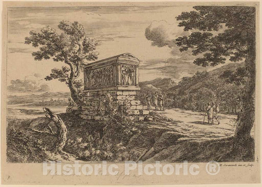 Art Print : Herman Van Swanevelt, The Antique Sarcophagus - Vintage Wall Art