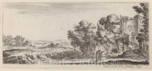 Art Print : Stefano Della Bella, Landscape with Ruins, in or Before 1647 - Vintage Wall Art