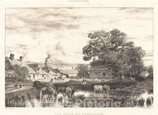 Art Print : Jules DuprÃ©, View in Normandy (Vue Prise en Normandie), 1835 - Vintage Wall Art