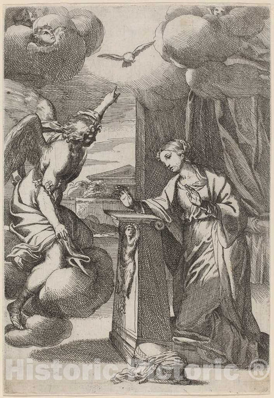 Art Print : Carlo Maratta, The Annunciation - Vintage Wall Art