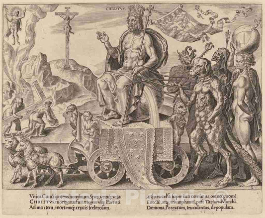 Art Print : Coornhert After Heemskerck, The Triumph of Christ, 1559 - Vintage Wall Art
