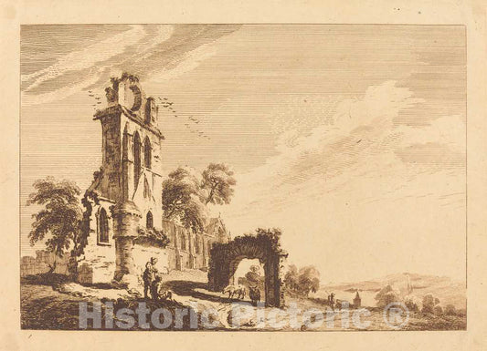 Art Print : Sandby, Ruined Abbey, 1758 - Vintage Wall Art