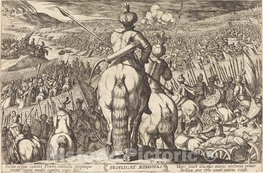 Art Print : Antonio Tempesta, Defeat of The Ethiopians, 1613 - Vintage Wall Art