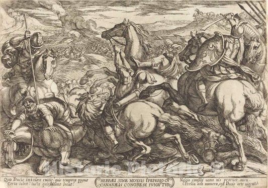 Art Print : Antonio Tempesta, The Hebrews Defeat The Canaans, 1613 - Vintage Wall Art