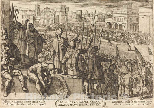 Art Print : Antonio Tempesta, Elisha Bringing The Blinded Syrian Army to The King of Israel, 1613 - Vintage Wall Art