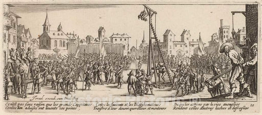 Art Print : Van Schagen After Jacques Callot, The Strappado - Vintage Wall Art