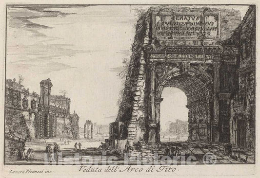 Art Print : Laura Piranesi After Battista Piranesi, The Arch of Titus - Vintage Wall Art