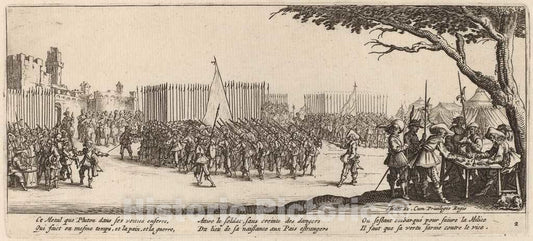 Art Print : Van Schagen After Jacques Callot, Recruitment of Troops - Vintage Wall Art