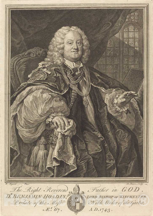Art Print : Baron After Hogarth, Bishop Hoadly, 1743 - Vintage Wall Art