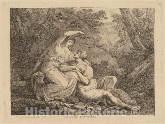 Art Print : Angelica Kauffmann, Rinaldo and Armida - Vintage Wall Art