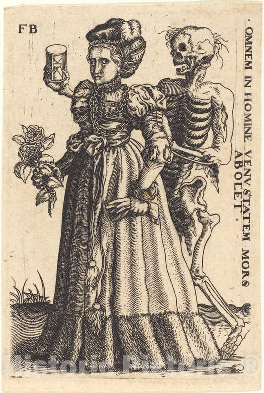 Art Print : Young Woman and Death - Vintage Wall Art
