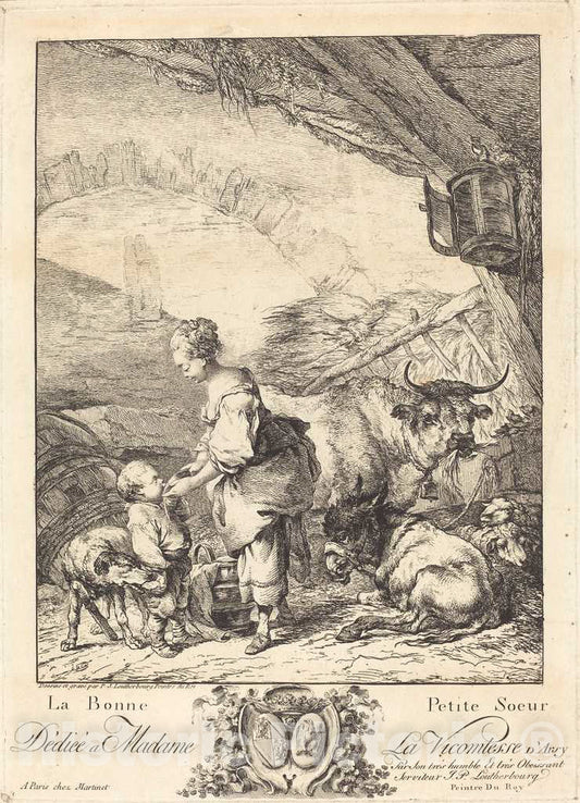Art Print : Philippe Jacques de Loutherbourg II, La bonne Petite Soeur - Vintage Wall Art