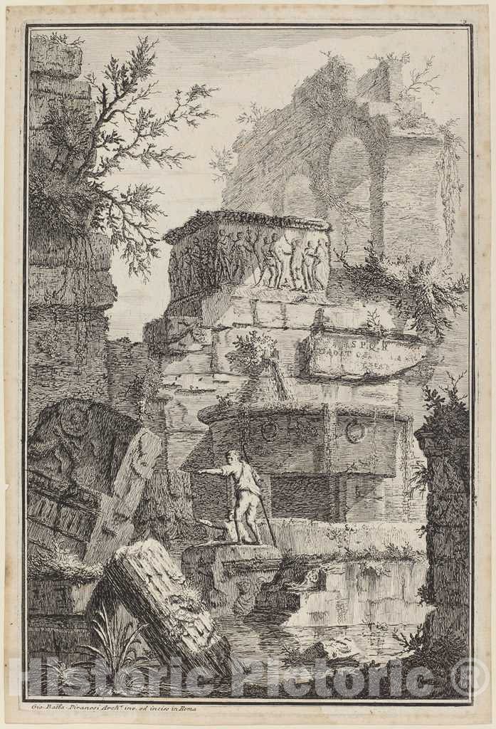 Art Print : Giovanni Battista Piranesi, Rovine d' antichi Edifizj, c.1744 - Vintage Wall Art