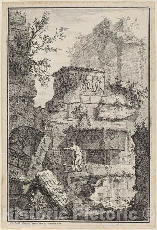 Art Print : Giovanni Battista Piranesi, Rovine d' antichi Edifizj, c.1744 - Vintage Wall Art