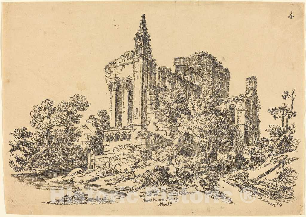 Art Print : Sandby Munn, Brinkman Priory, 1812 - Vintage Wall Art